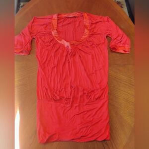 (0944) Women's Red Mini Dress By Patty - Size: Large